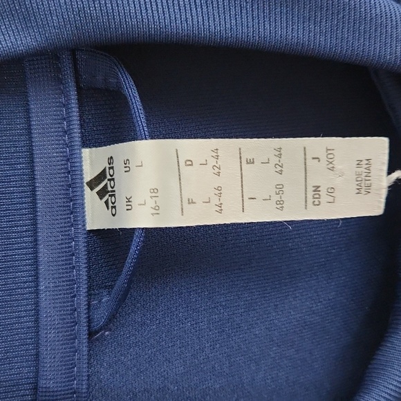 Adidas Idea Sport Soccer Academy Walt D World Jacket Size L Blue White Stripe - Picture 3 of 9